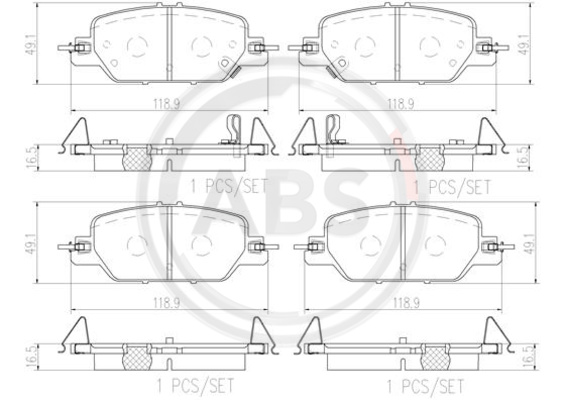 A.B.S. P 28 097 BREMBO Bremsbelagsatz, Scheibenbremse